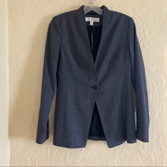 Emerson Rose One-Button Suit Jacket Size 4 Blue Tailored Blazer Workwear - Picture 2 of 8